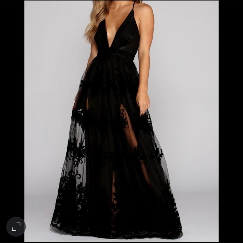 Black maxi gown excellent condition